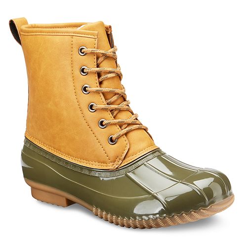olivia miller womens duck boots flat heel