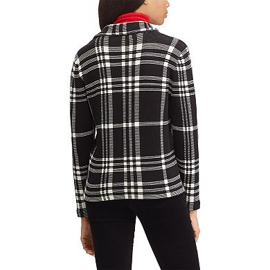 Women's Chaps Plais Asymmetrical Sweater Jacket