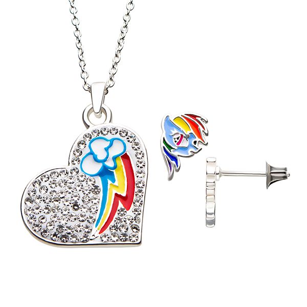 My Little Pony Rainbow Dash Heart Necklace & Earring Set
