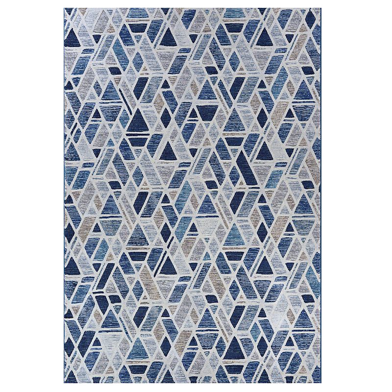 Couristan Easton City Bricks Graffiti Area Rug, Blue, 8X11 Ft