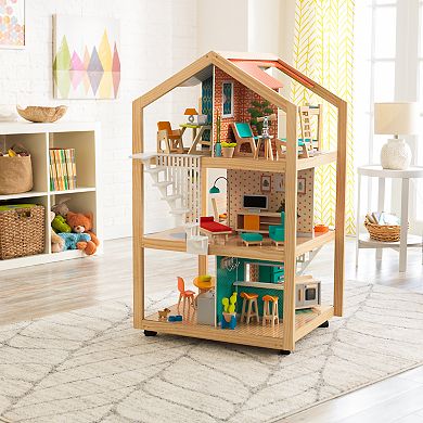 Girls KidKraft So Stylish Mansion Dollhouse with EZ Kraft Assembly