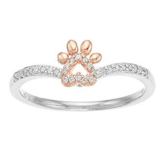 LeRose by Lexi and Rose 1/10 Carat T.W. Diamond Paw Print Ring