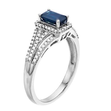 LeRose by Lexi and Rose 10k White Gold Sapphire & 1/4 Carat T.W. Diamond Ring