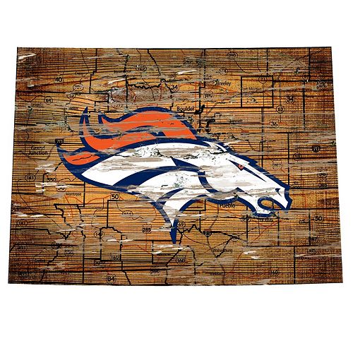 Denver Broncos State Sign Wall Art