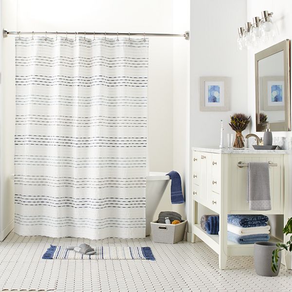 Life Stripe Shower Curtain, Kohls Grey Shower Curtain