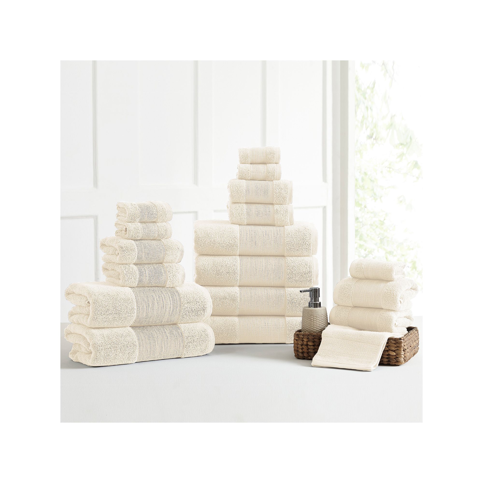 Amrapur Air Cloud 18-piece Bath Towel Set, Ivory