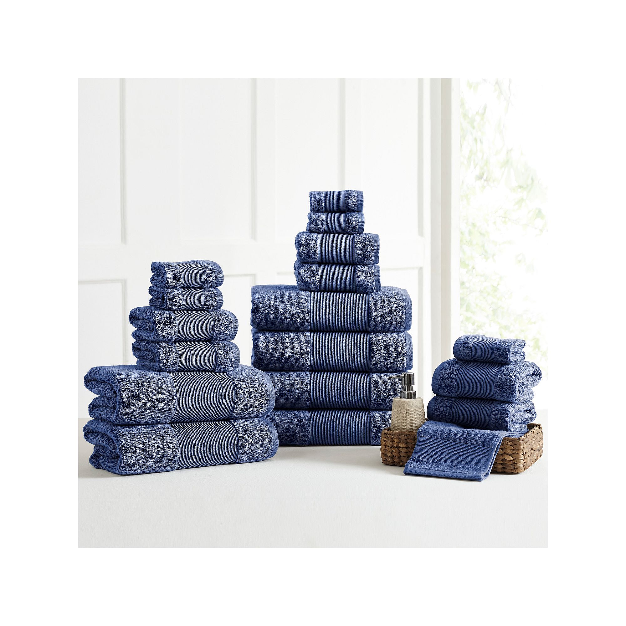 Amrapur Air Cloud 18-piece Bath Towel Set, Blue