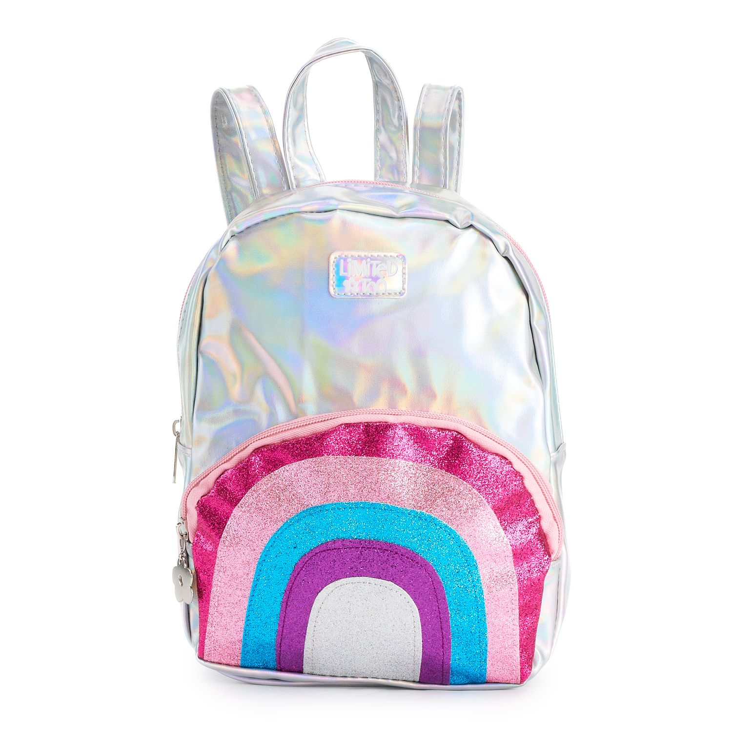 girls flip sequin rainbow heart backpack