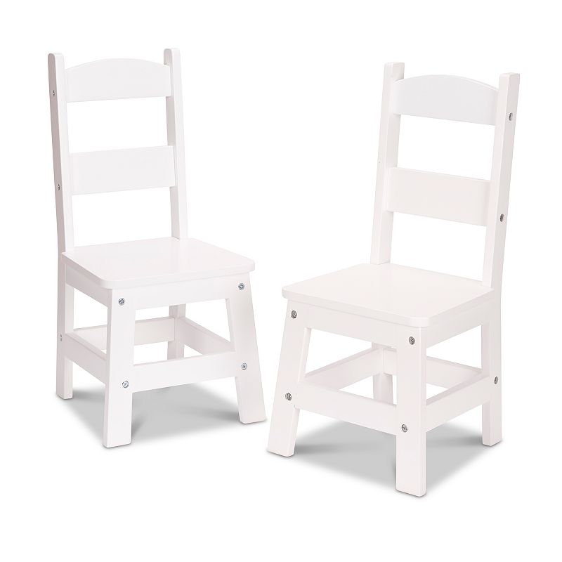 Melissa & Doug White Wooden 2-Piece Chair Set, Multicolor