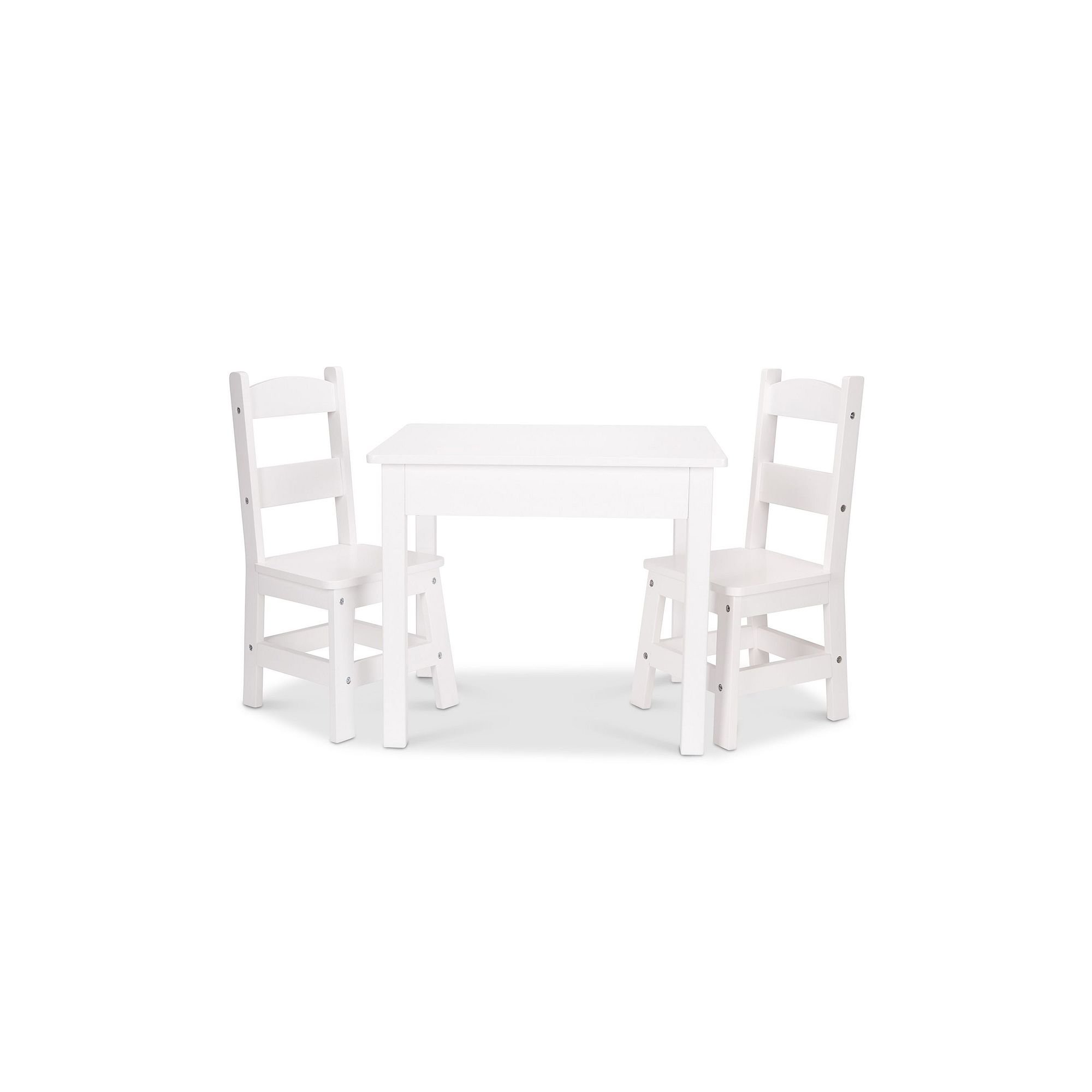 Melissa & Doug White Wooden Table & Chairs Set