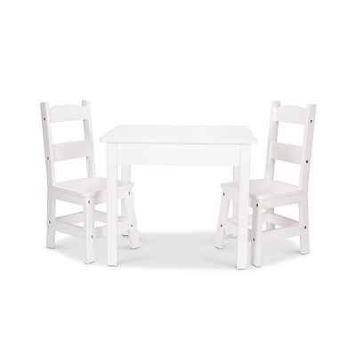 Melissa Doug White Wooden Table Chairs Set