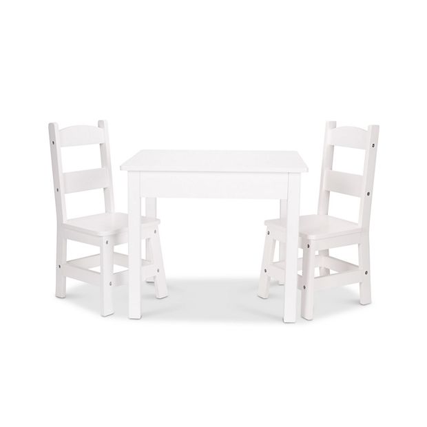 Melissa Doug White Wooden Table Chairs Set