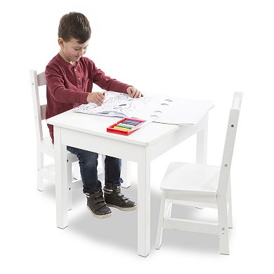 Melissa & Doug White Wooden Table & Chairs Set