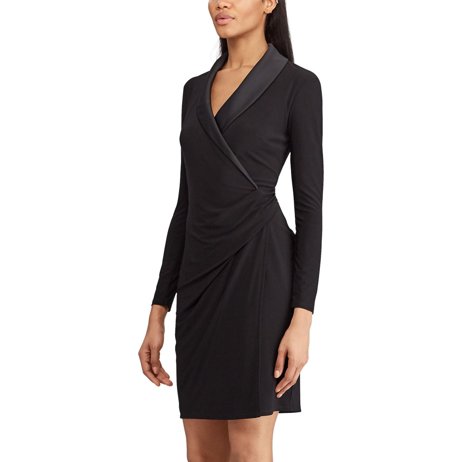 chaps faux wrap dress