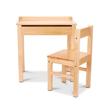 Melissa Doug Child S Honey Wooden Lift Top Desk Chair Set