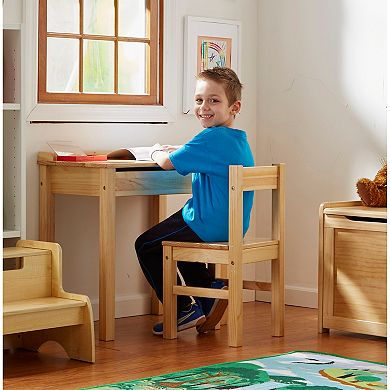 Melissa & Doug Child's Honey Wooden Lift-Top Desk & Chair Set