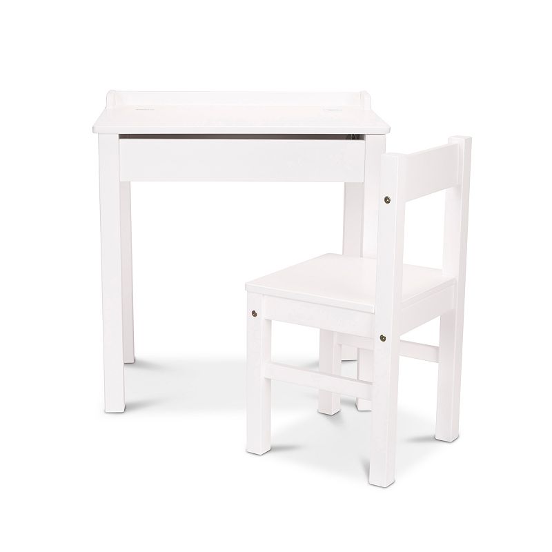 Wooden Lift-Top Desk & Chair - White