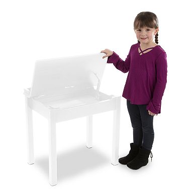Melissa & Doug Child’s White Wooden Lift-Top Desk & Chair Set
