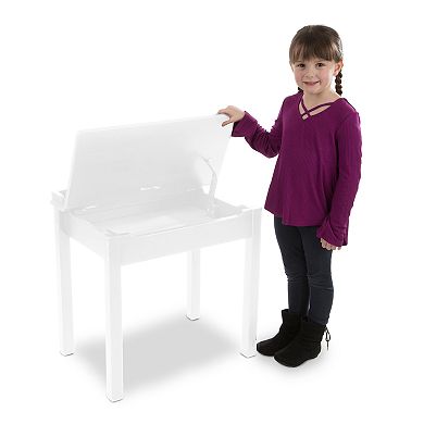 Melissa & Doug Child's White Wooden Lift-Top Desk & Chair Set