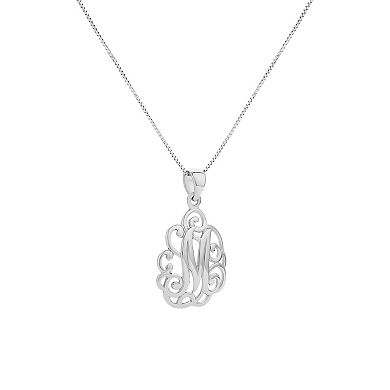 PRIMROSE Sterling Silver Monogram Initial Pendant Necklace