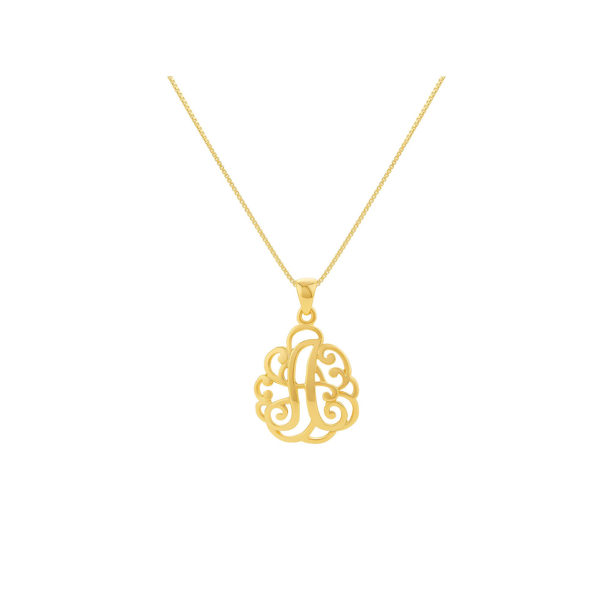 PRIMROSE Sterling Silver Monogram Initial Pendant Necklace, Womens, Size: