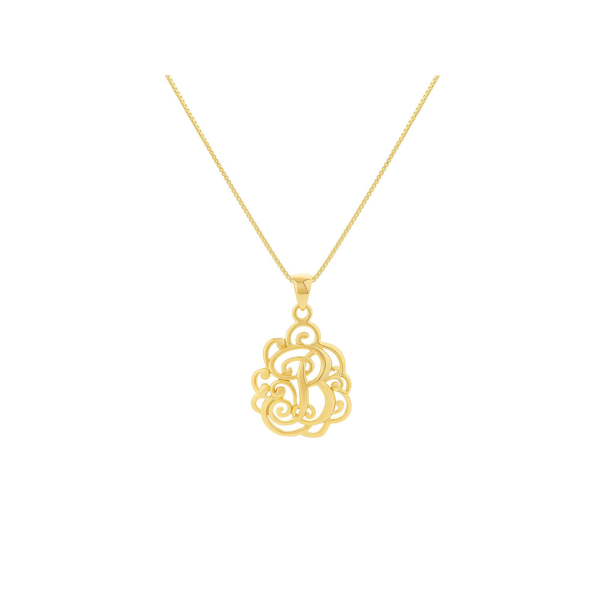 PRIMROSE Sterling Silver Monogram Initial Pendant Necklace, Womens, Size: