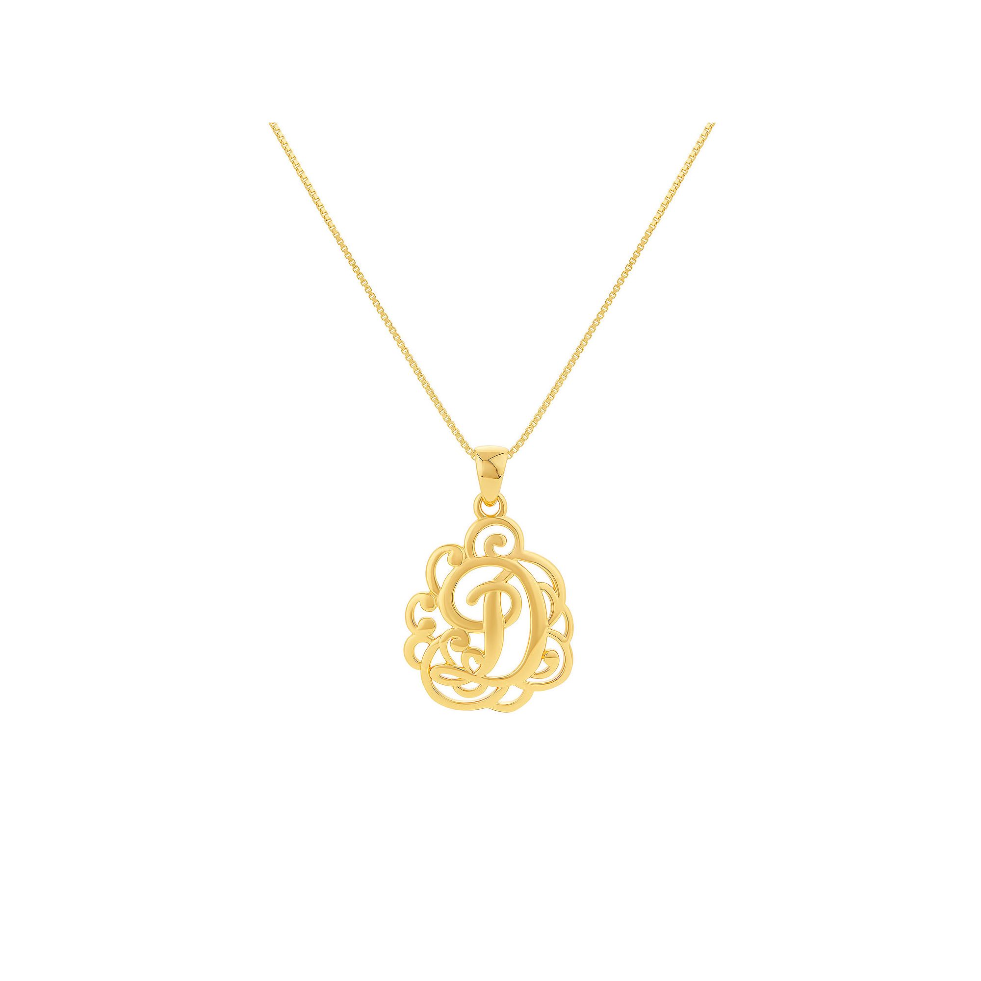 PRIMROSE Sterling Silver Monogram Initial Pendant Necklace, Womens, Size: