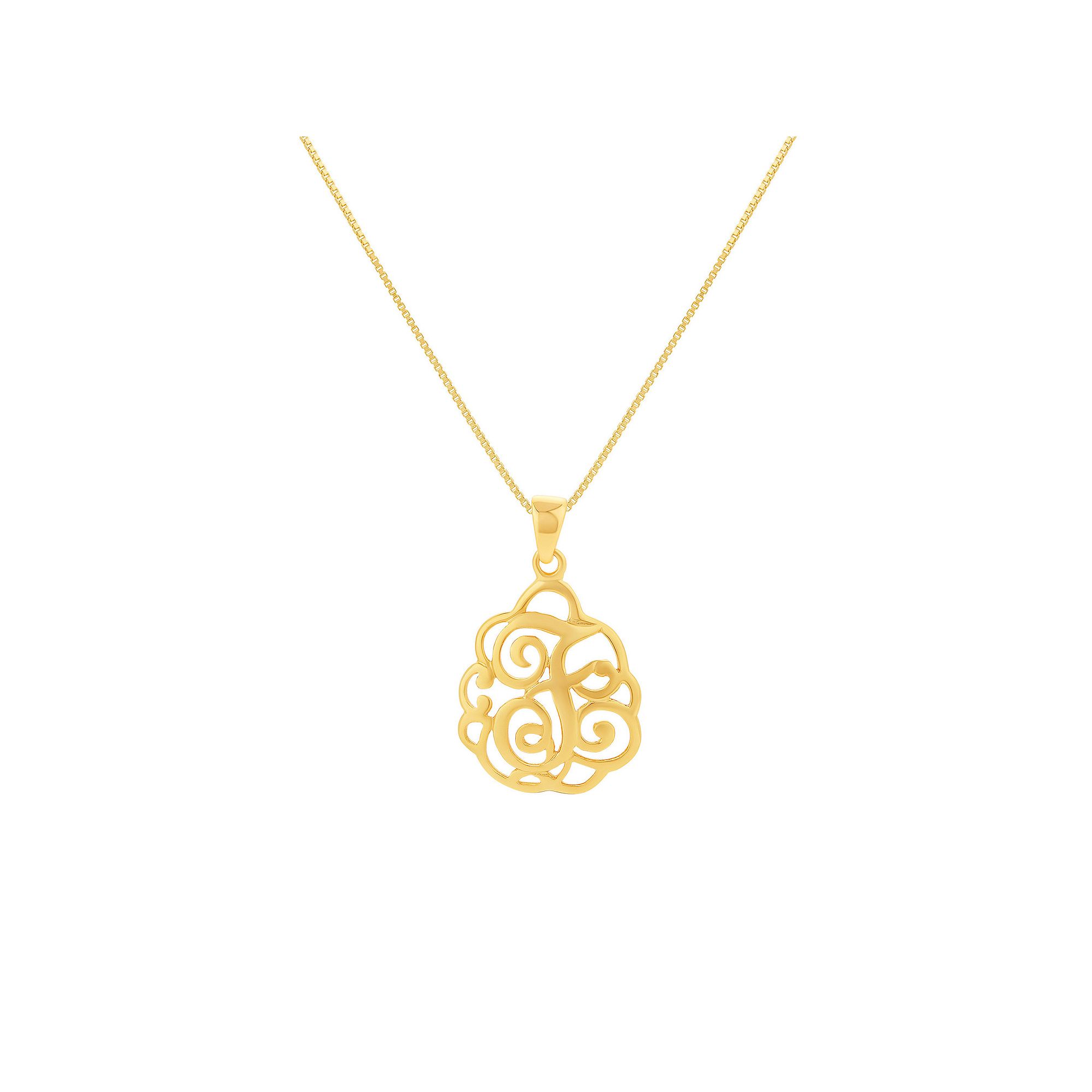 PRIMROSE Sterling Silver Monogram Initial Pendant Necklace, Womens, Size: