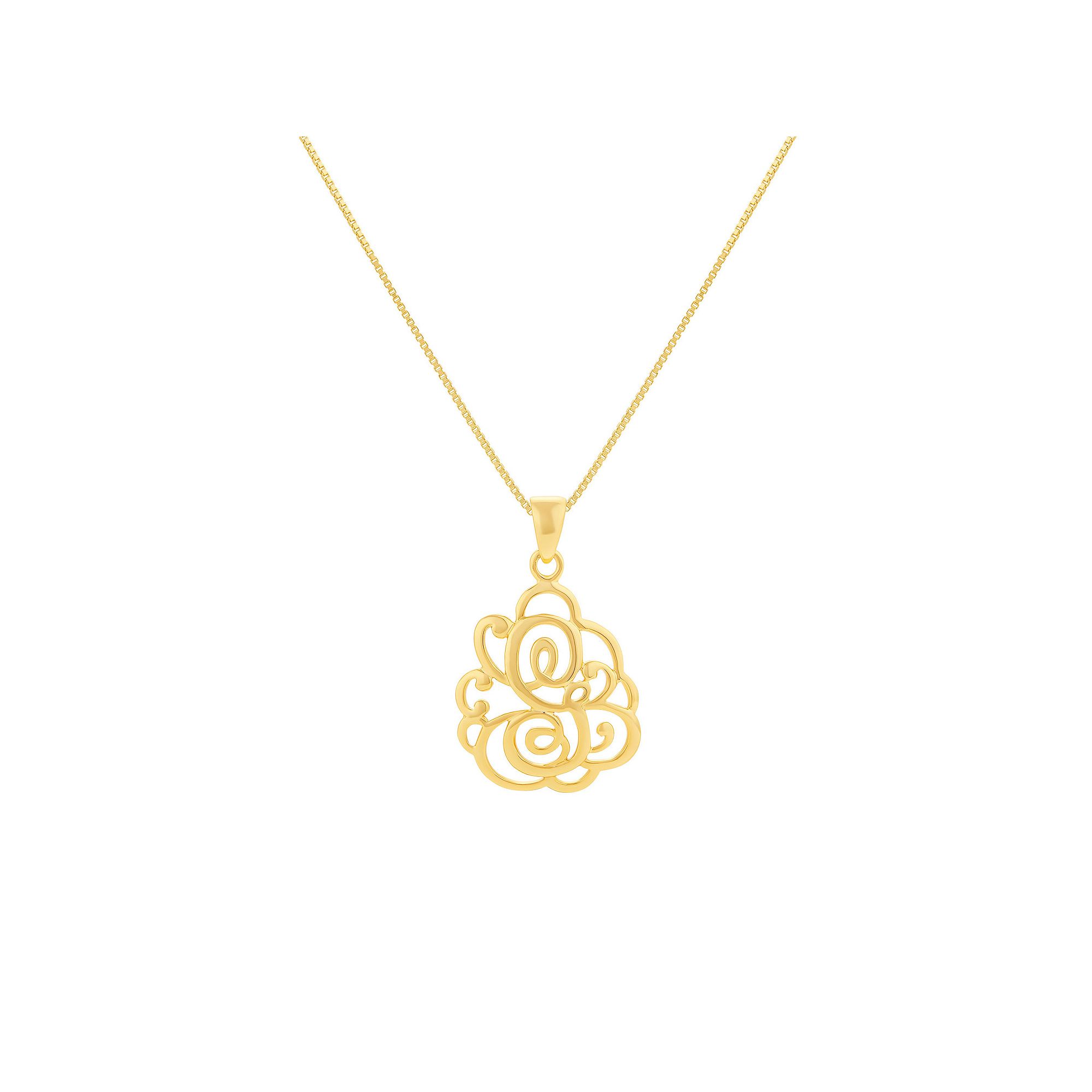 PRIMROSE Sterling Silver Monogram Initial Pendant Necklace, Womens, Size: