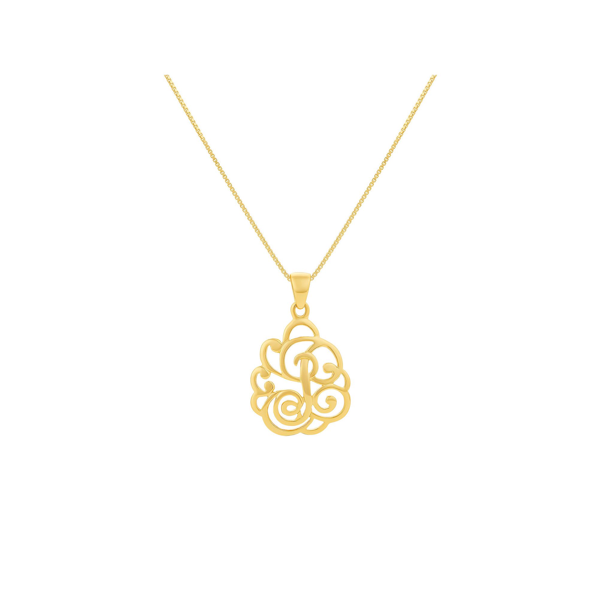 PRIMROSE Sterling Silver Monogram Initial Pendant Necklace, Womens, Size: