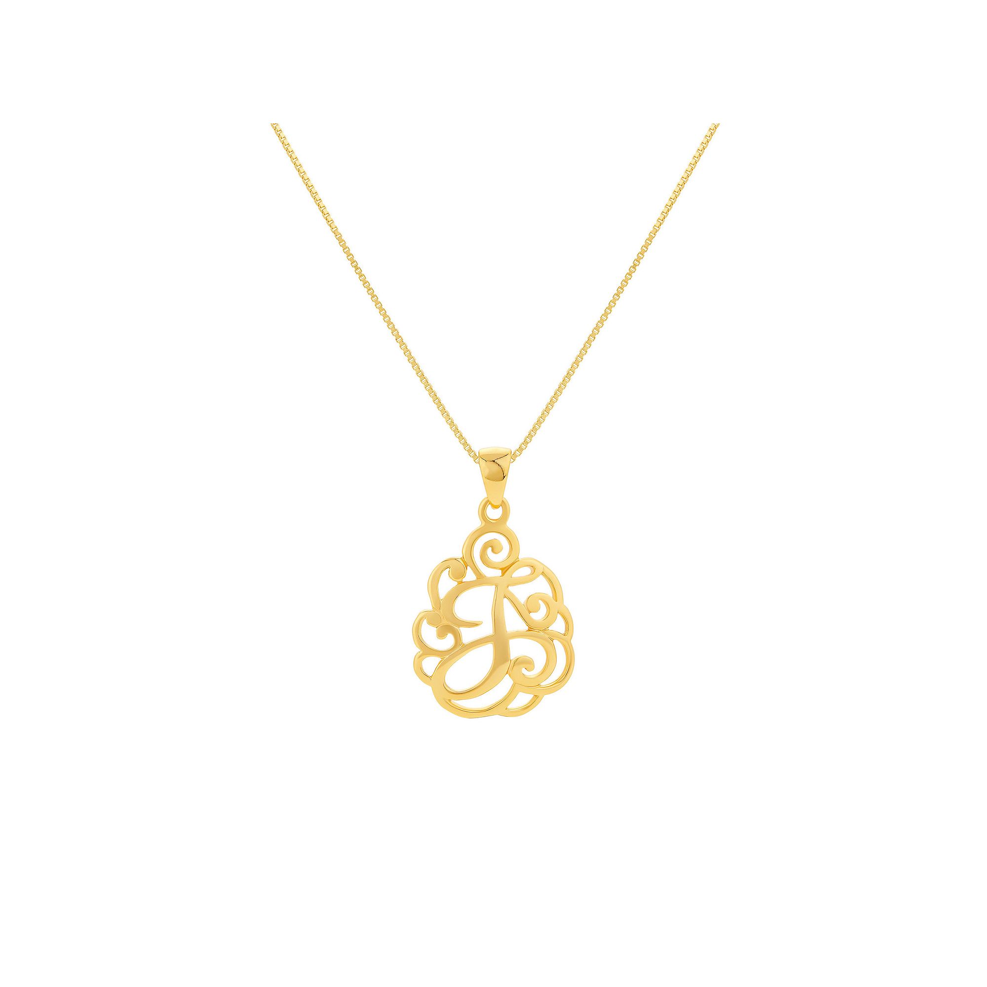 PRIMROSE Sterling Silver Monogram Initial Pendant Necklace, Womens, Size: