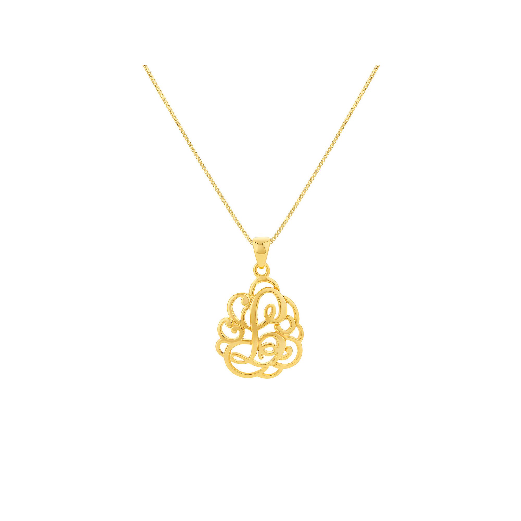 PRIMROSE Sterling Silver Monogram Initial Pendant Necklace, Womens, Size: