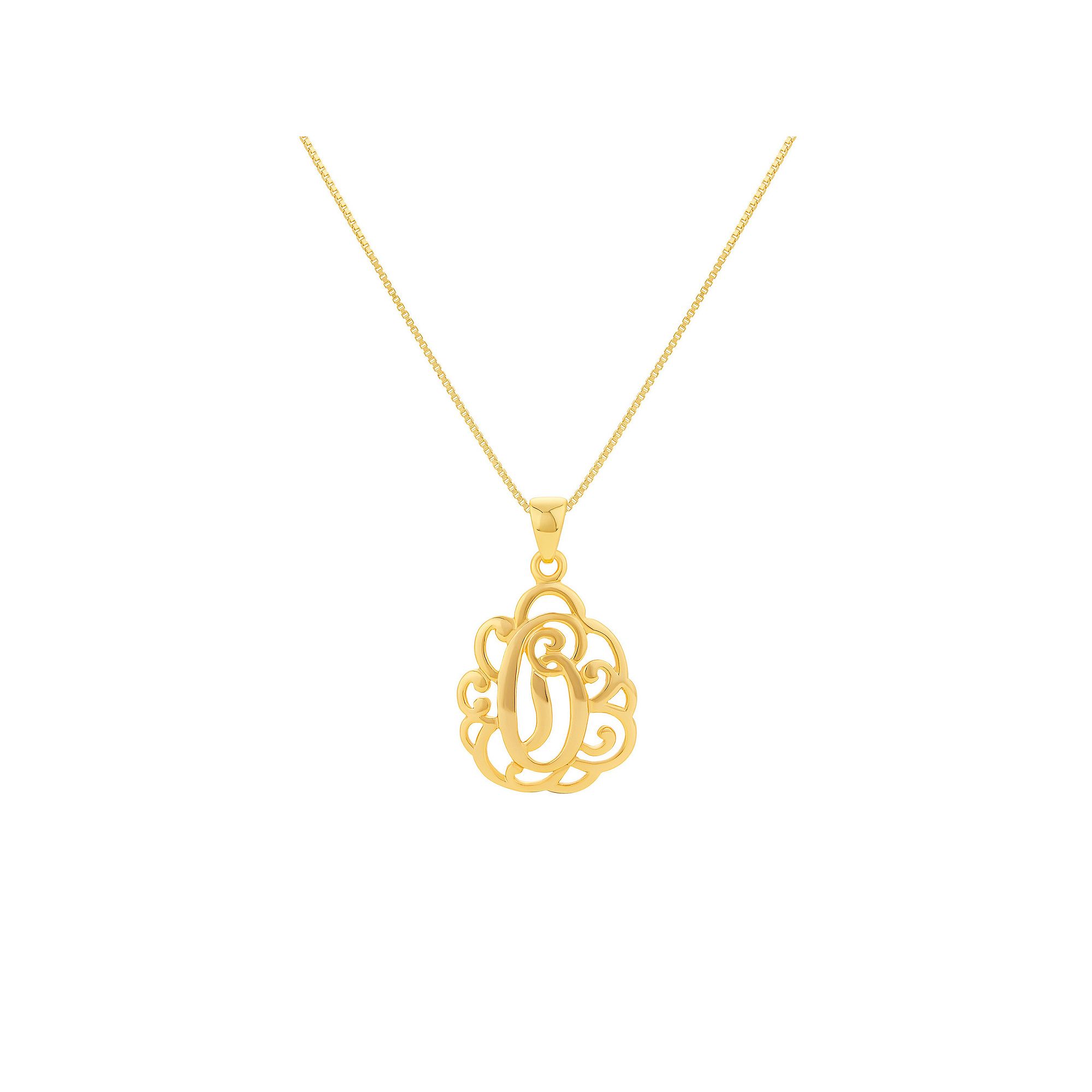 PRIMROSE Sterling Silver Monogram Initial Pendant Necklace, Womens, Size: