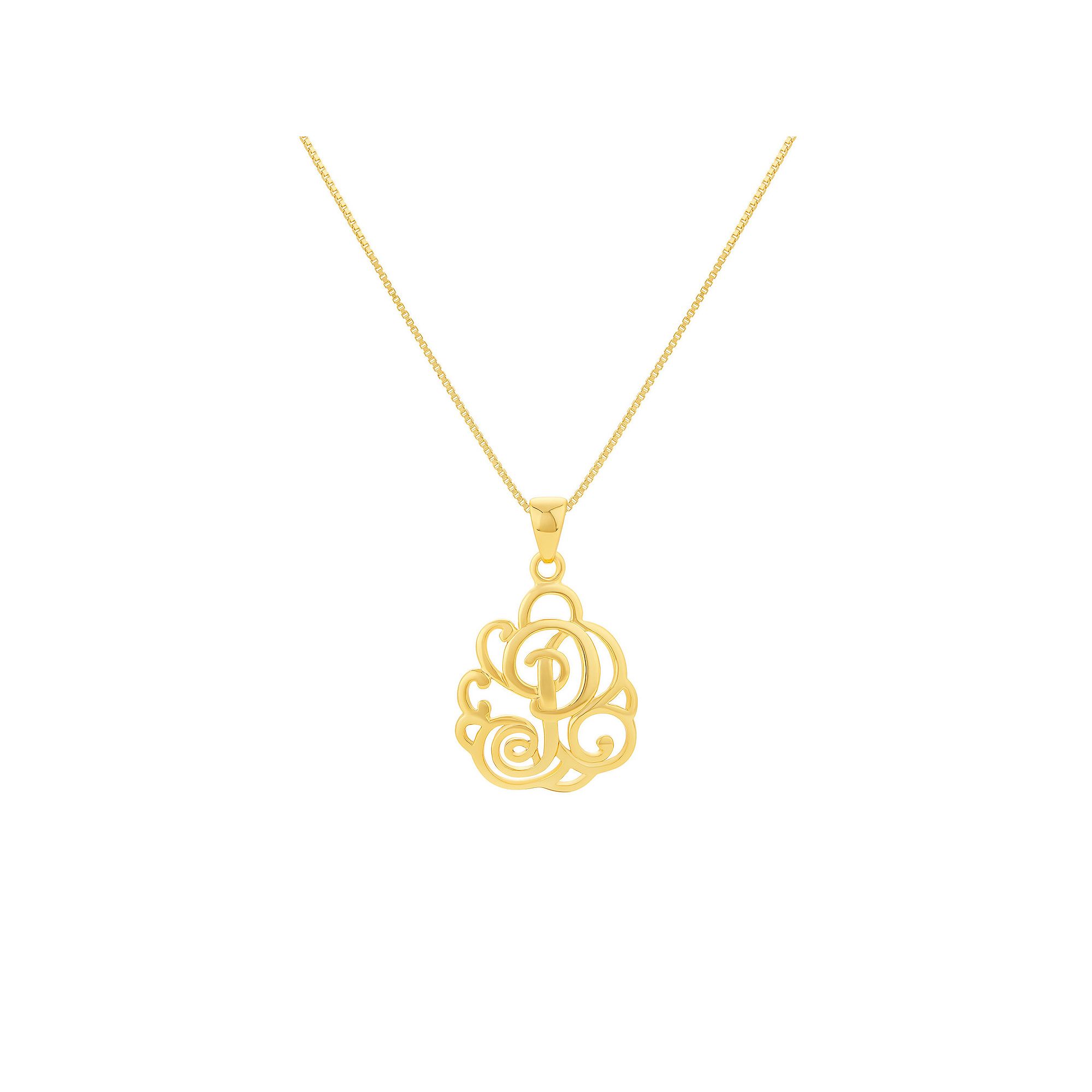 PRIMROSE Sterling Silver Monogram Initial Pendant Necklace, Womens, Size: