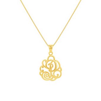 PRIMROSE Sterling Silver Monogram Initial Pendant Necklace