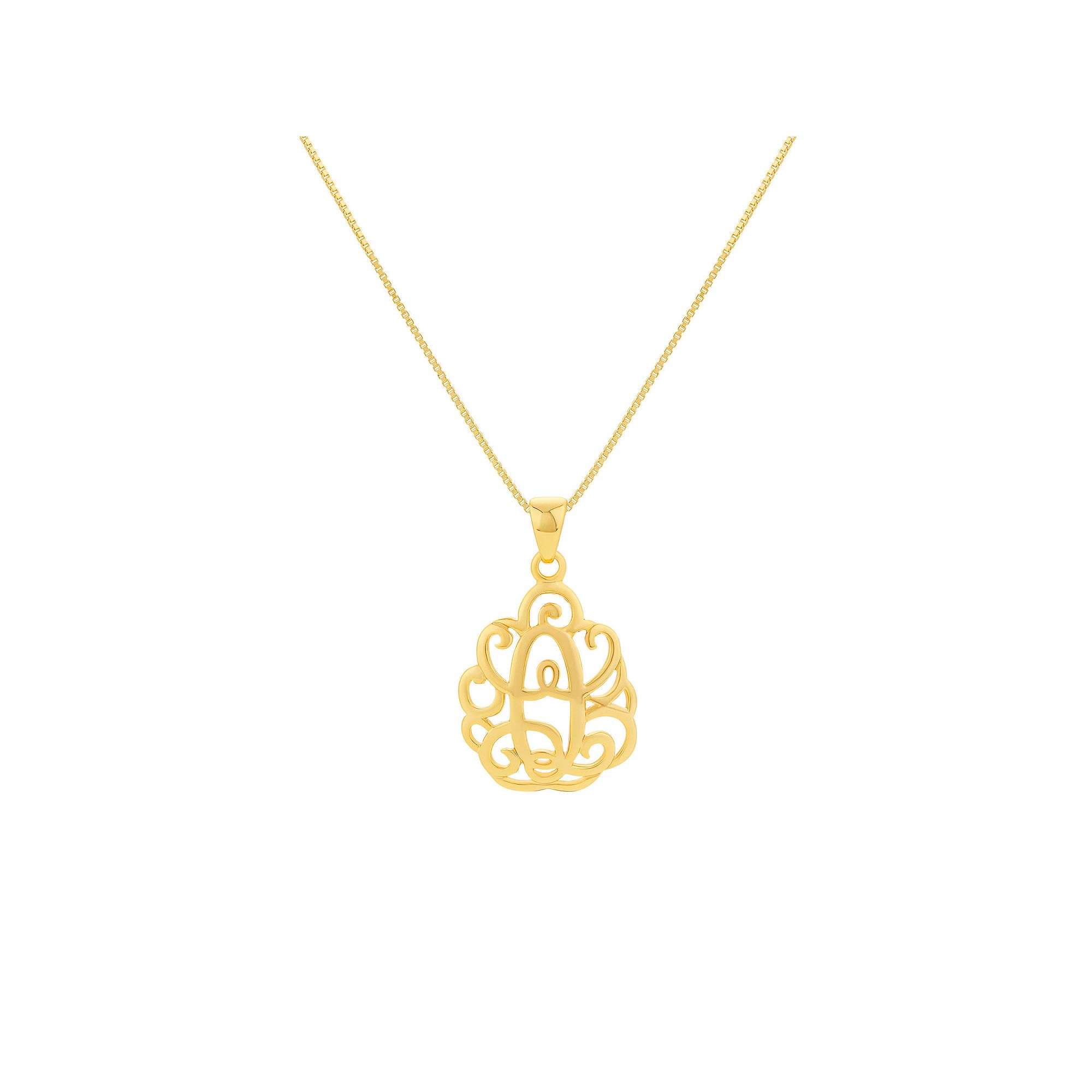 PRIMROSE Sterling Silver Monogram Initial Pendant Necklace, Womens, Size: