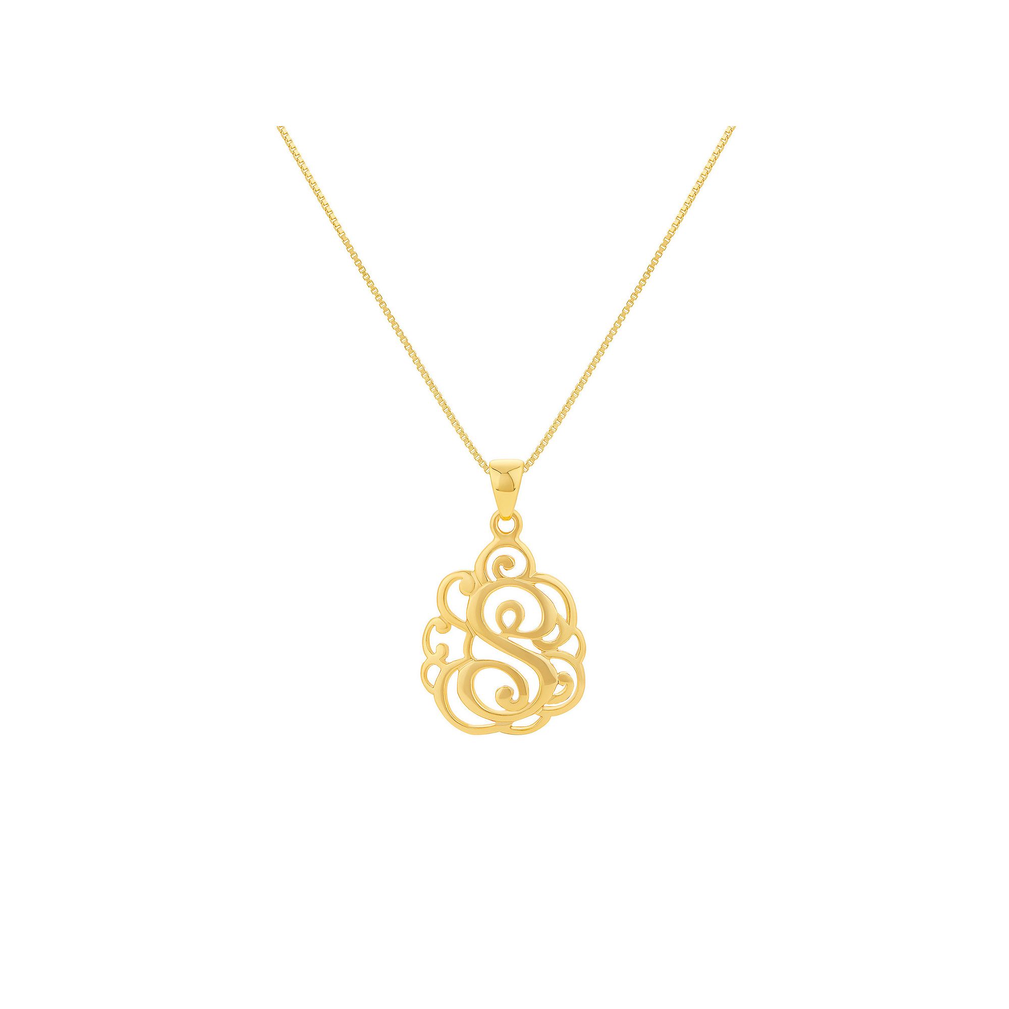 PRIMROSE Sterling Silver Monogram Initial Pendant Necklace, Womens, Size: