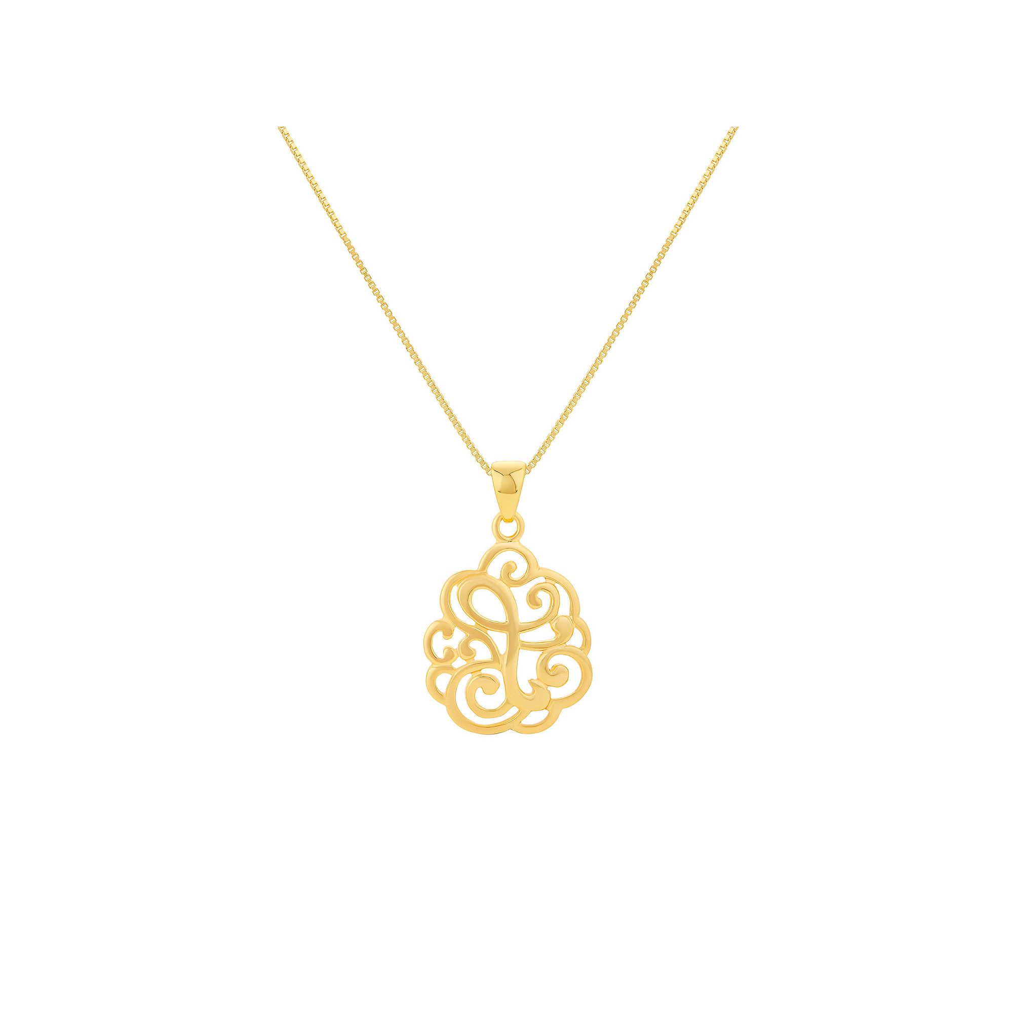 PRIMROSE Sterling Silver Monogram Initial Pendant Necklace, Womens, Size: