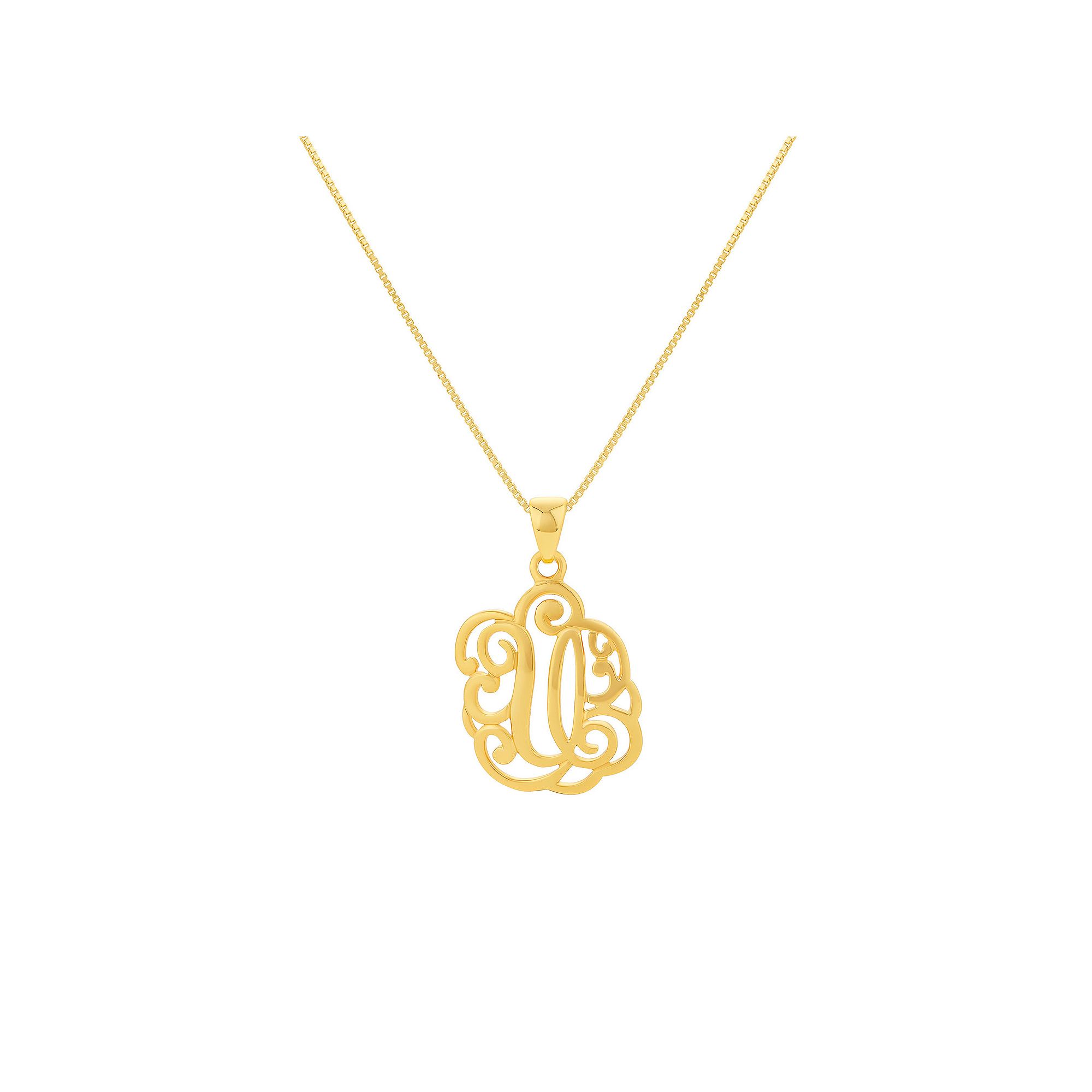 PRIMROSE Sterling Silver Monogram Initial Pendant Necklace, Womens, Size: