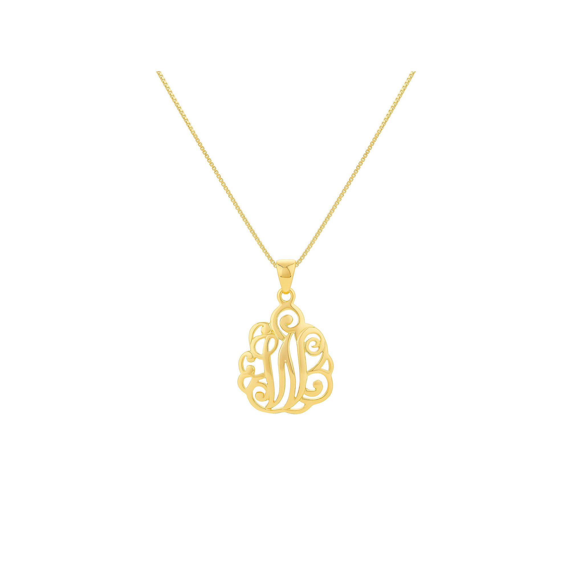 PRIMROSE Sterling Silver Monogram Initial Pendant Necklace, Womens, Size: