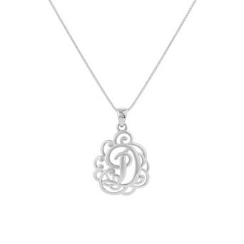 PRIMROSE Sterling Silver Monogram Initial Pendant Necklace