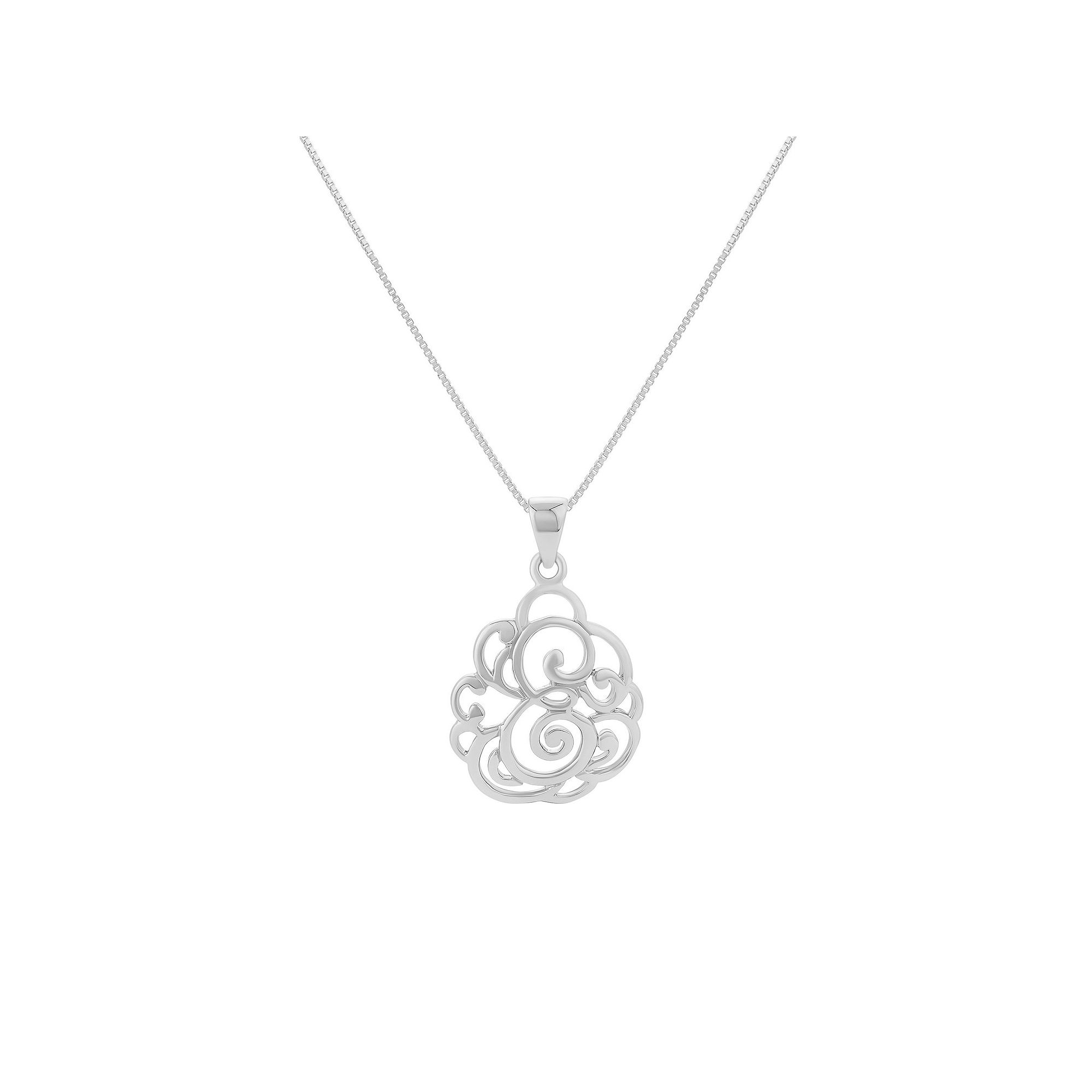 PRIMROSE Sterling Silver Monogram Initial Pendant Necklace, Womens, Size: