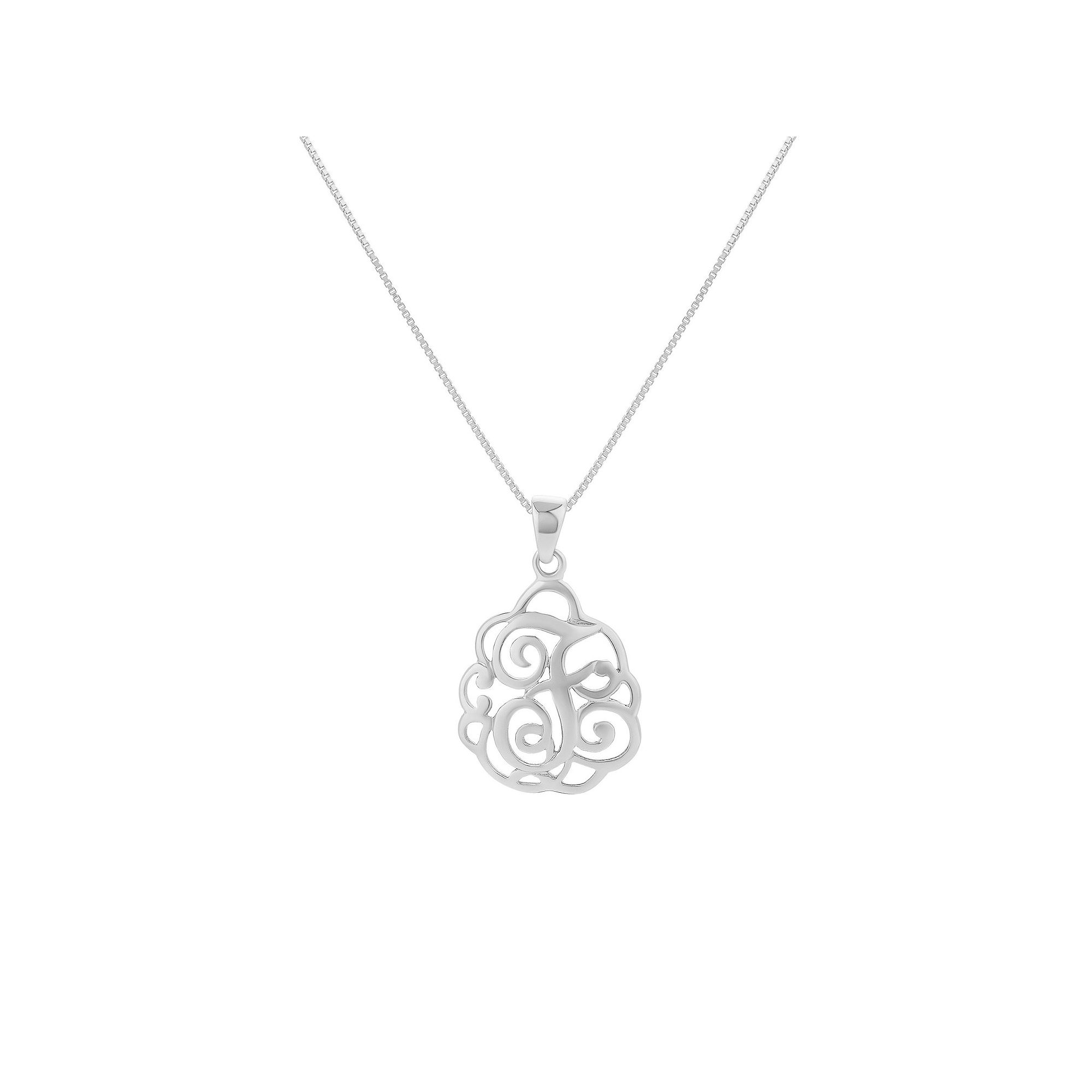 PRIMROSE Sterling Silver Monogram Initial Pendant Necklace, Womens, Size: