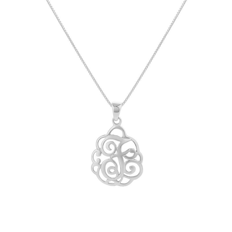 PRIMROSE Sterling Silver Monogram Initial Pendant Necklace, Womens, Size: