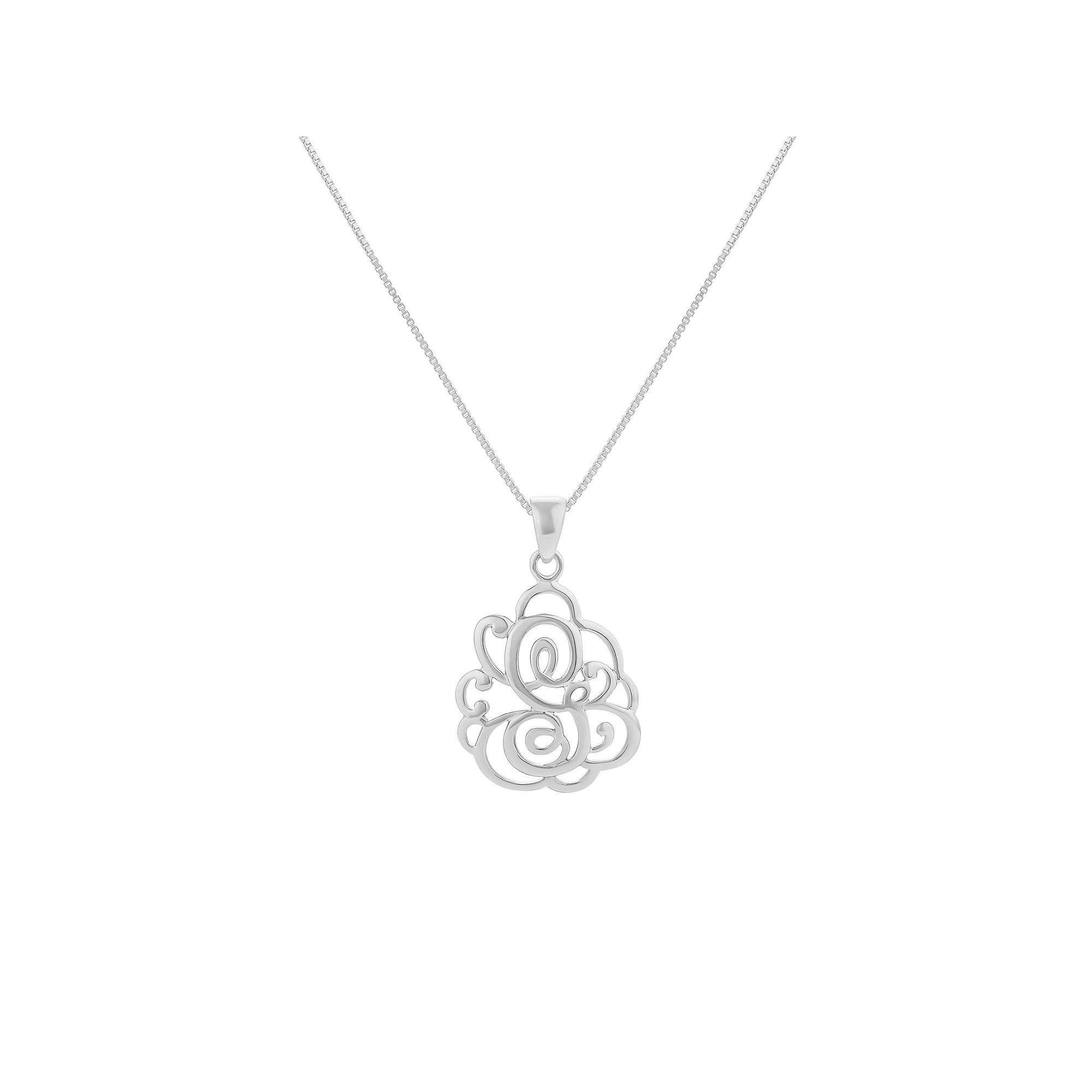 PRIMROSE Sterling Silver Monogram Initial Pendant Necklace, Womens, Size: