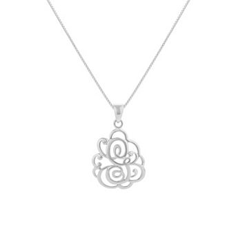 PRIMROSE Sterling Silver Monogram Initial Pendant Necklace