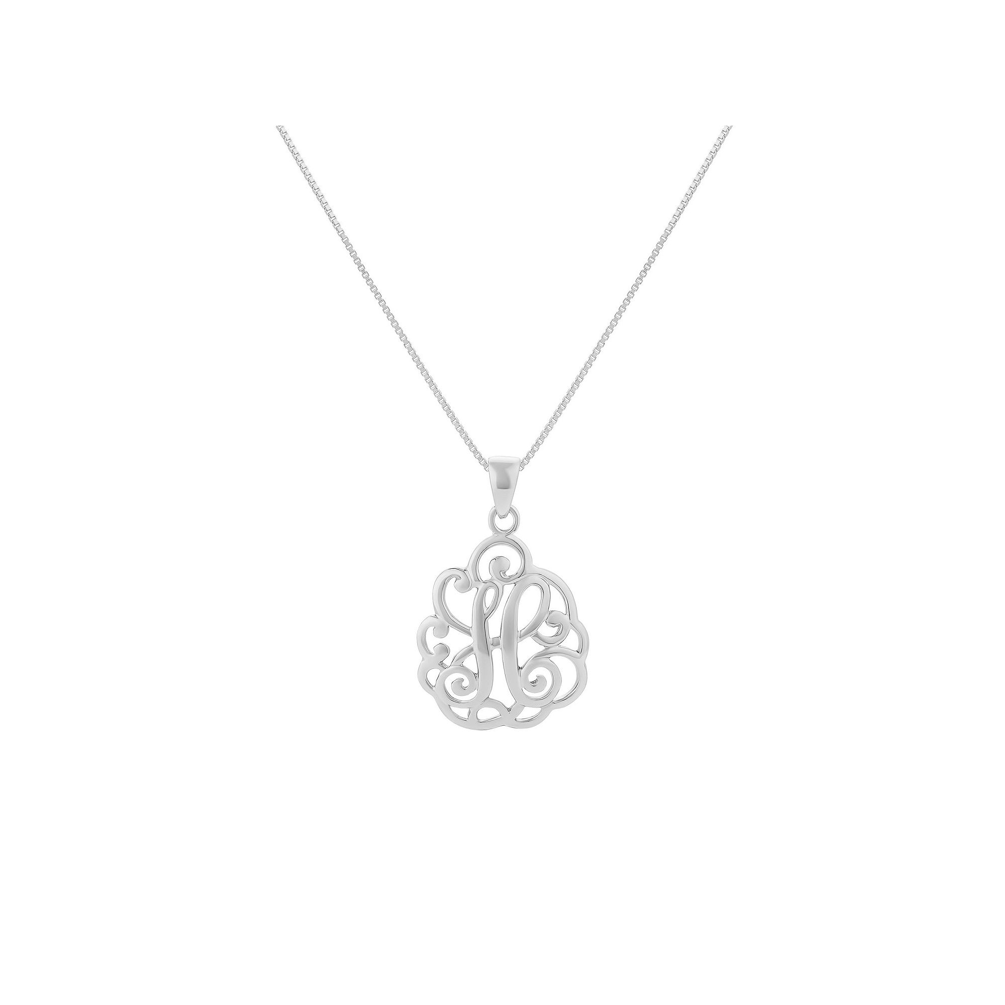 PRIMROSE Sterling Silver Monogram Initial Pendant Necklace, Womens, Size: