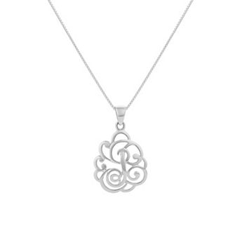 PRIMROSE Sterling Silver Monogram Initial Pendant Necklace