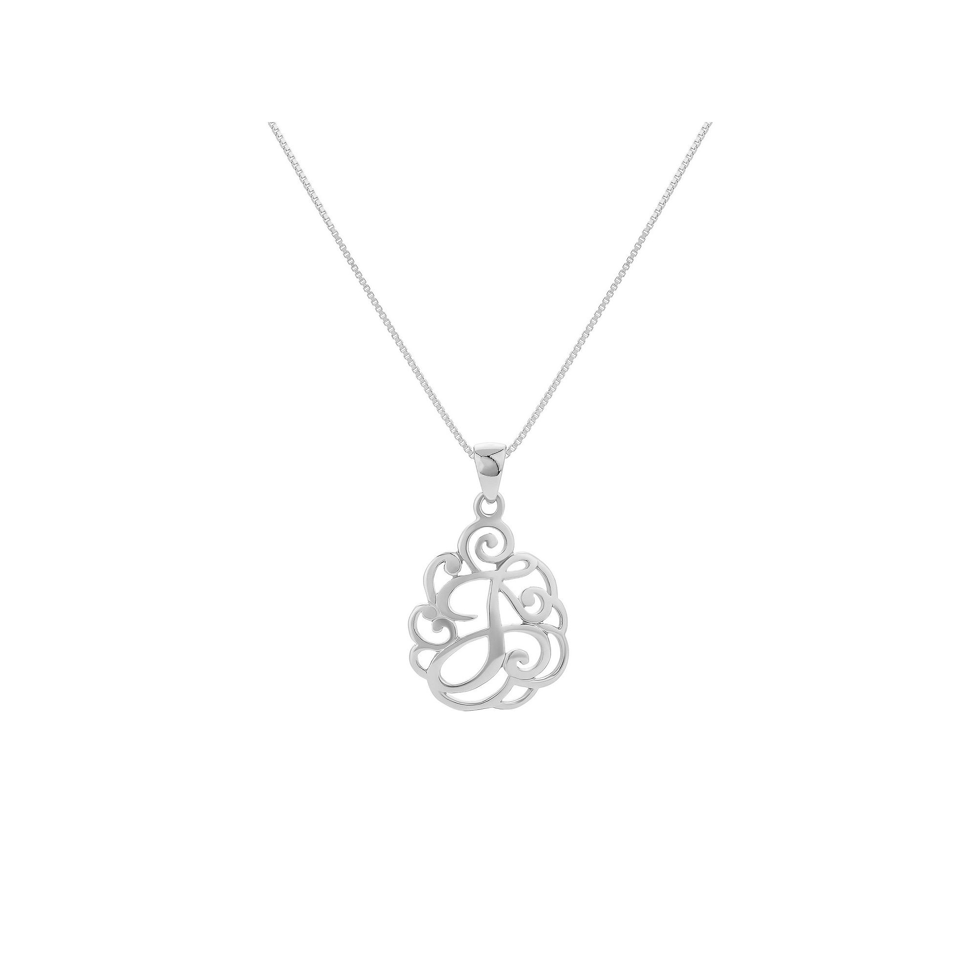 PRIMROSE Sterling Silver Monogram Initial Pendant Necklace, Womens, Size: