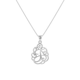 PRIMROSE Sterling Silver Monogram Initial Pendant Necklace